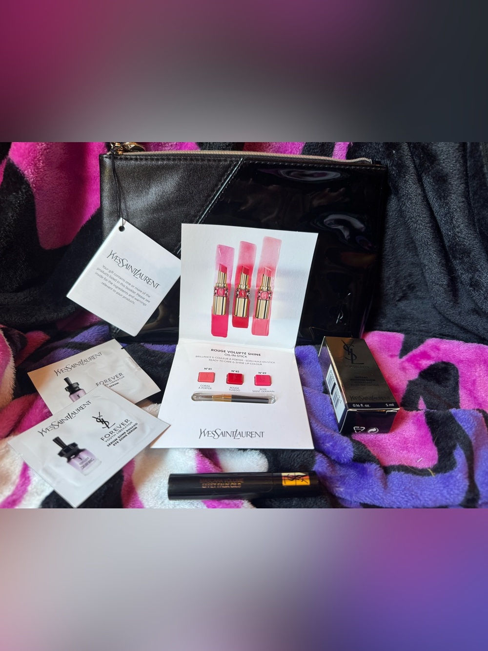 Yves Saint Laurent Beaute Cosmetic Bag with Samples
